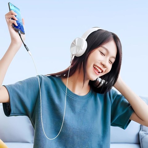 Adapter przejściówka iPhone Lightning - mini jack 3.5mm - czarny WOZINSKY