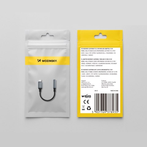 Adapter przejściówka iPhone Lightning - mini jack 3.5mm - czarny WOZINSKY
