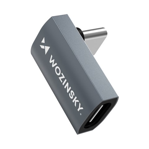 Adapter przejściówka kątowa USB-C 40Gb/s 240W 8K OTG - szara WOZINSKY