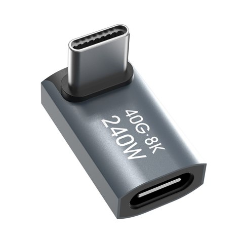 Adapter przejściówka kątowa USB-C 40Gb/s 240W 8K OTG - szara WOZINSKY