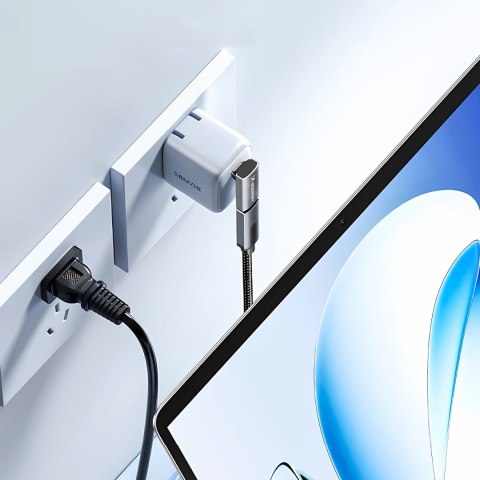 Adapter przejściówka kątowa USB-C 40Gb/s 240W 8K OTG - szara WOZINSKY