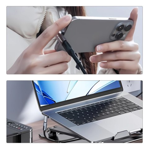 Adapter przejściówka kątowa USB-C 40Gb/s 240W 8K OTG - szara WOZINSKY