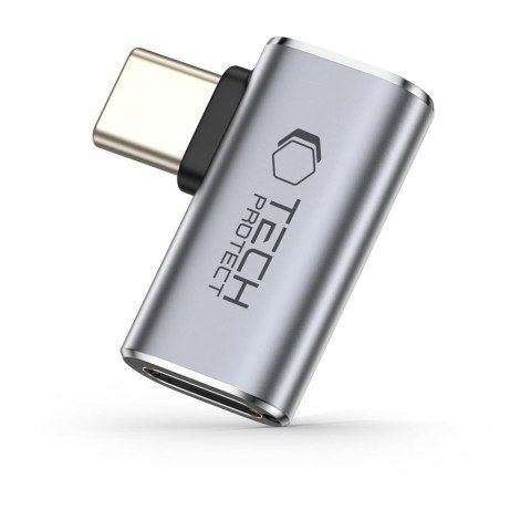 Adapter przejściówka kątowa USB-C - szary Tech-Protect