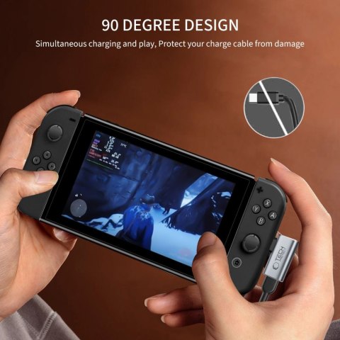 Adapter przejściówka kątowa USB-C - szary Tech-Protect