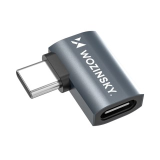 Adapter przejściówka kątowa boczna USB-C 40Gb/s 240W 8K OTG - szara WOZINSKY