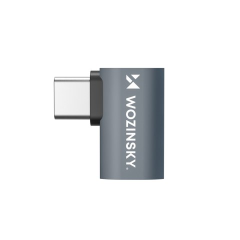 Adapter przejściówka kątowa boczna USB-C 40Gb/s 240W 8K OTG - szara WOZINSKY