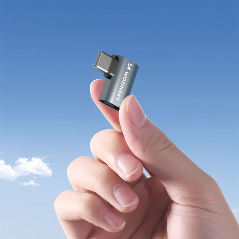 Adapter przejściówka kątowa boczna USB-C 40Gb/s 240W 8K OTG - szara WOZINSKY