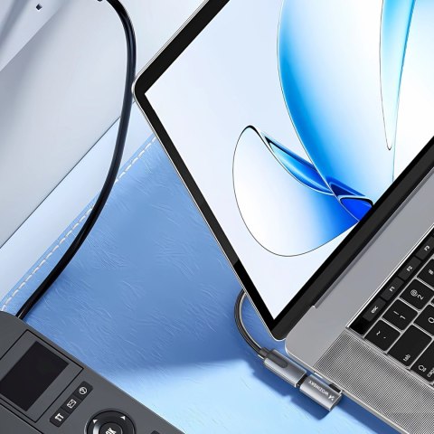 Adapter przejściówka kątowa boczna USB-C 40Gb/s 240W 8K OTG - szara WOZINSKY