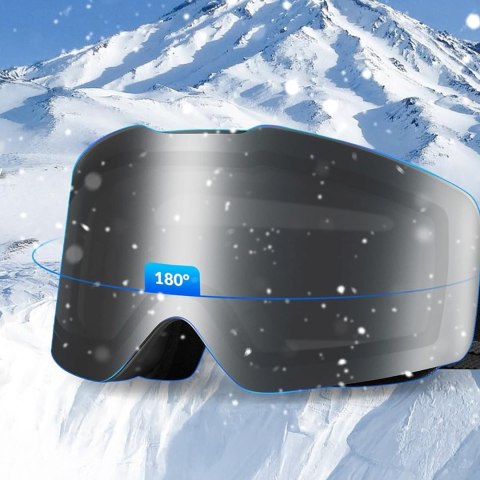 Gogle narciarskie bezramkowe nieparujące UV400 - czarne Qunature