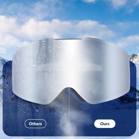 Gogle narciarskie bezramkowe nieparujące UV400 - czarne Qunature