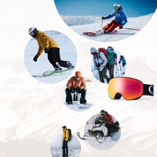 Gogle narciarskie dziecięce nieparujące UV400 M/L - czarne Qunature