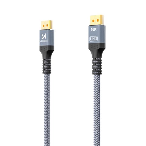 Kabel przewód DisplayPort z ceryfikatem VESA 80 Gb/s 16K HDR HDCP DSC 2m - czarny WOZINSKY
