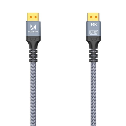 Kabel przewód DisplayPort z ceryfikatem VESA 80 Gb/s 16K HDR HDCP DSC 3m - czarny WOZINSKY