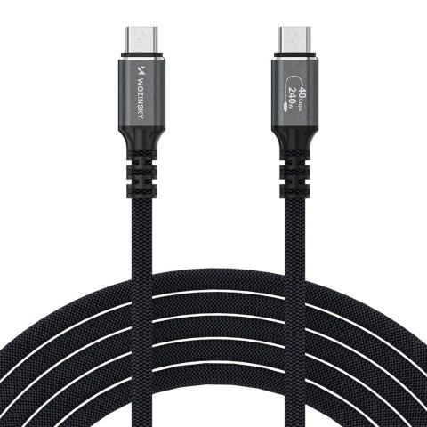 Kabel przewód Thunderbolt 4 USB-C 240W 4K 1.5m - czarny WOZINSKY