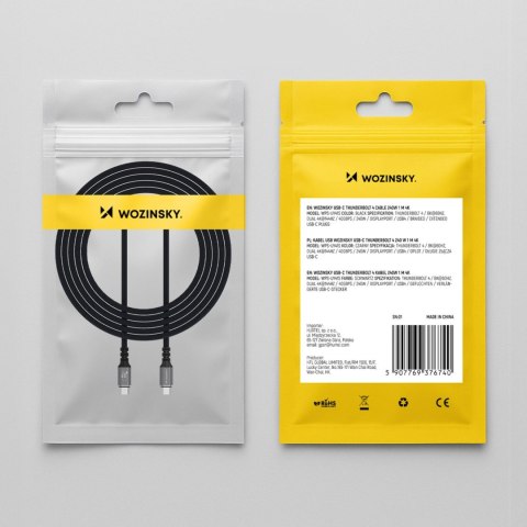 Kabel przewód Thunderbolt 4 USB-C 240W 4K 1m - czarny WOZINSKY