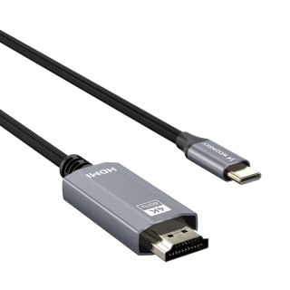 Kabel przewód USB-C - HDMI 4K 60Hz 1.8m - czarny WOZINSKY