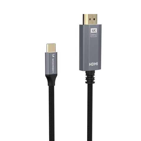 Kabel przewód USB-C - HDMI 4K 60Hz 1.8m - czarny WOZINSKY