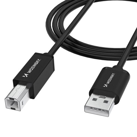 Kabel przewód do drukarki skanera USB-B - USB-A 480Mb/s 2m - czarny WOZINSKY