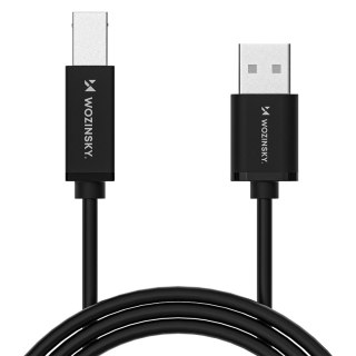 Kabel przewód do drukarki skanera USB-B - USB-A 480Mb/s 2m - czarny WOZINSKY