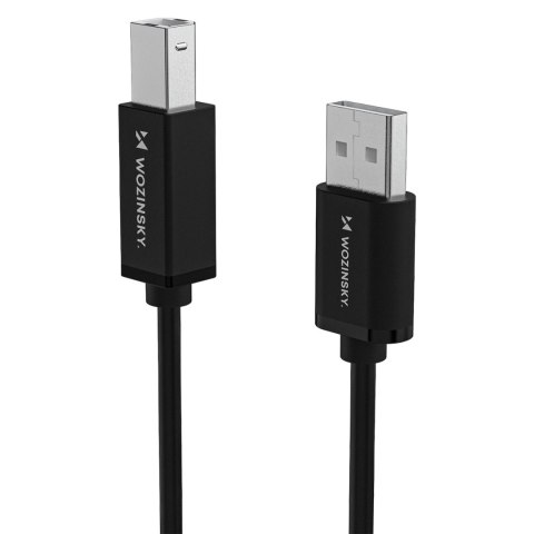 Kabel przewód do drukarki skanera USB-B - USB-A 480Mb/s 2m - czarny WOZINSKY