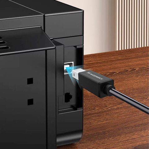Kabel przewód do drukarki skanera USB-B - USB-A 480Mb/s 2m - czarny WOZINSKY