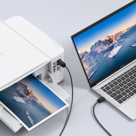 Kabel przewód do drukarki skanera USB-B - USB-A 480Mb/s 2m - czarny WOZINSKY