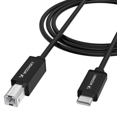 Kabel przewód do drukarki skanera USB-B - USB-C 1m - czarny WOZINSKY