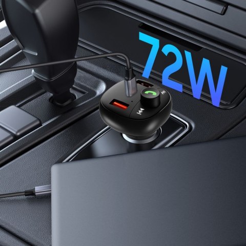 Ładowarka samochodowa z transmiterem USB-A USB-C PD 72W - czarna Tech-Protect