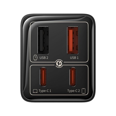 Ładowarka sieciowa GaN6 Pro 65W USB-C USB-A z kablem USB-C 100W 1m - czarna BASEUS