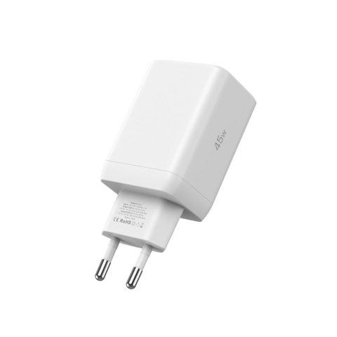 Ładowarka sieciowa NC45W-GAN 2x USB-C 45W - biała Tech-Protect