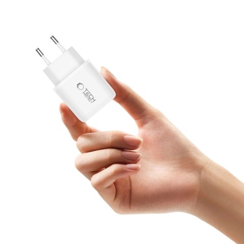 Ładowarka sieciowa NCA20 USB-A USB-C PD QC 20W z kablem USB-C 1m - biała Tech-Protect