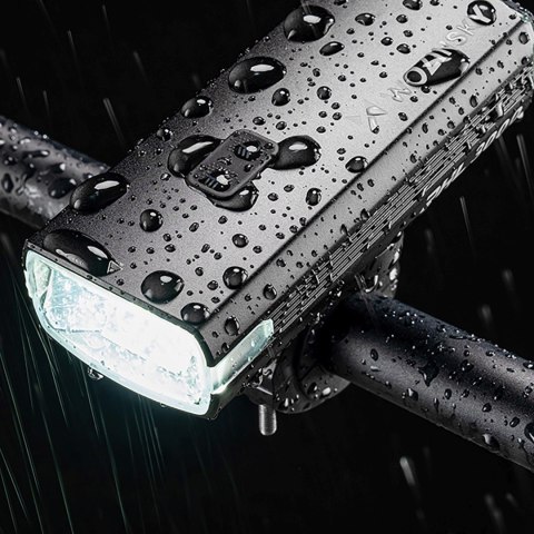 Lampka rowerowa przednia z kablem USB-C 3000 lm - czarna WOZINSKY