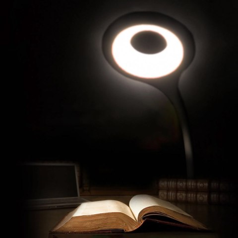 Mini lampka bezprzewodowa LED do czytania z klipsem kablem USB-C 80lm - czarna WOZINSKY