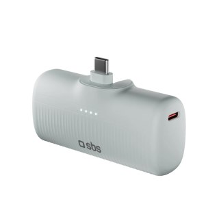 Powerbank EcoPower 5000 mAh 10W z wbudowanym portem USB-C - szary SBS