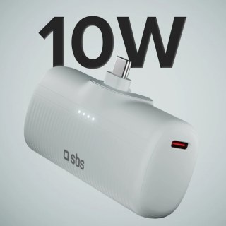 Powerbank EcoPower 5000 mAh 10W z wbudowanym portem USB-C - szary SBS