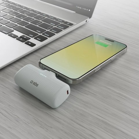 Powerbank EcoPower 5000 mAh 10W z wbudowanym portem USB-C - szary SBS