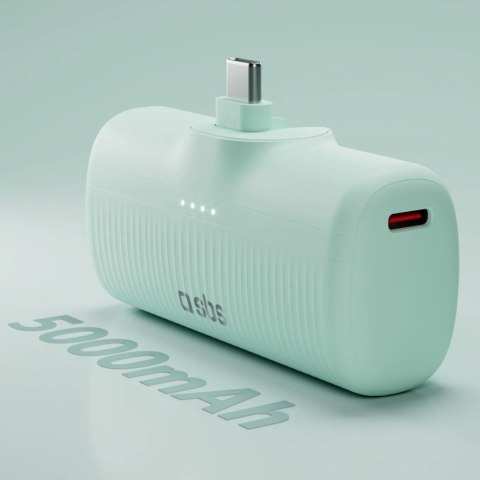 Powerbank EcoPower 5000 mAh 10W z wbudowanym portem USB-C - zielony SBS
