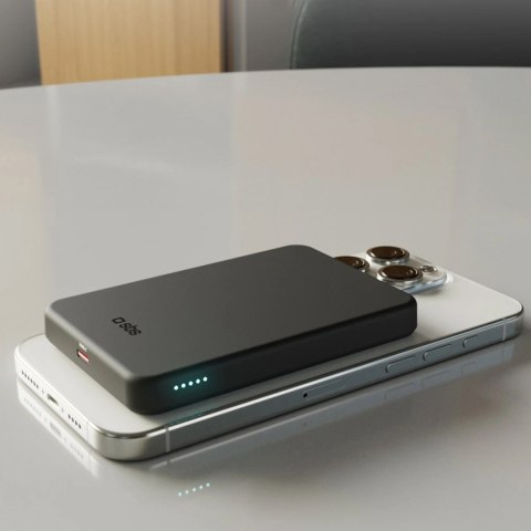 Powerbank bezprzewodowy Mag Power Qi2 5000 mAh MagSafe USB-C PD 20W- czarny SBS