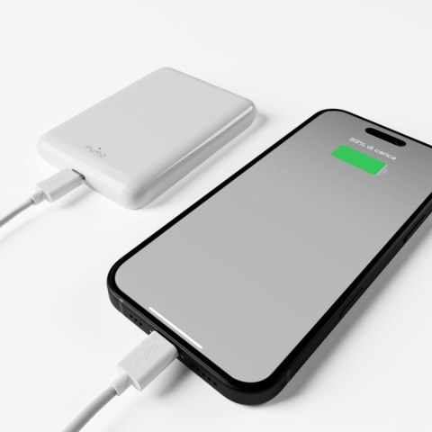 Powerbank magnetyczny 5000mAh MagSafe USB-C PD 20W - biały PURO