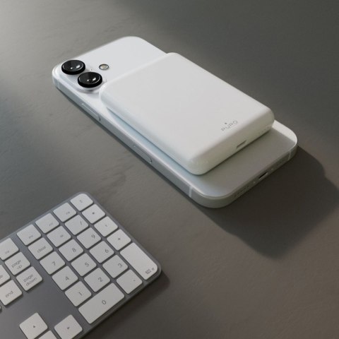Powerbank magnetyczny 5000mAh MagSafe USB-C PD 20W - biały PURO
