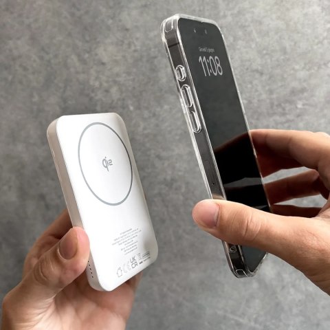 Powerbank magnetyczny 5000mAh MagSafe USB-C Qi2 PD 20W - biały PURO