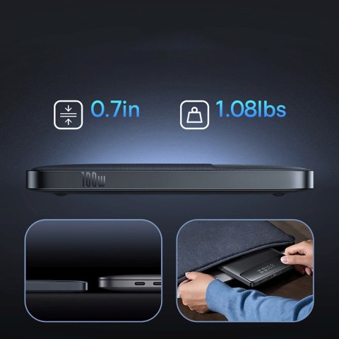 Powerbank z wyświetlaczem Blade H1 20000mAh USB-A USB-C 100W - czarny BASEUS