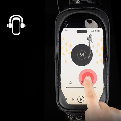 Torba sakwa rowerowa na ramę pancerna z kieszonką na telefon 1.7 l - czarna WOZINSKY