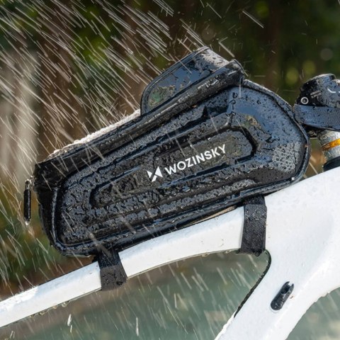 Torba sakwa rowerowa na ramę pancerna z kieszonką na telefon 1.7 l - czarna WOZINSKY