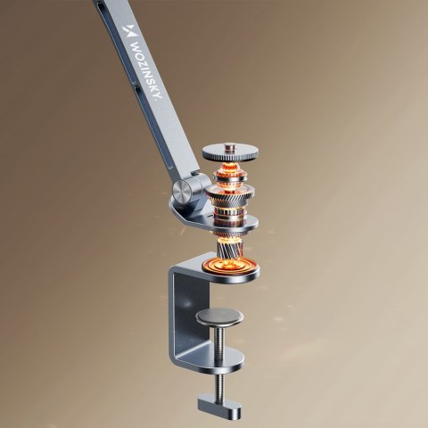 Uchwyt magnetyczny biurkowy 360 składany na telefon tablet - szary WOZINSKY