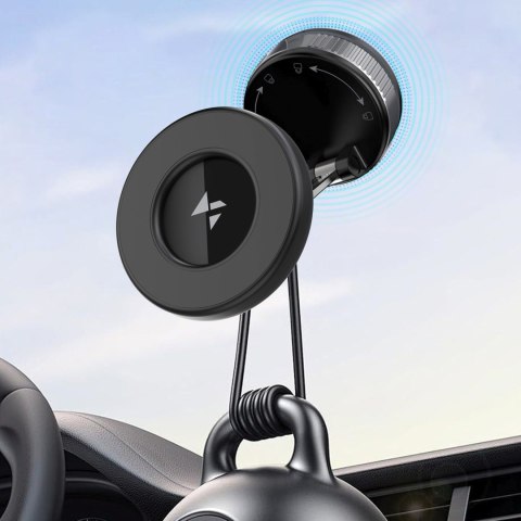 Uchwyt samochodowy magnetyczny na deskę rozdzielczą szybę - czarny WOZINSKY