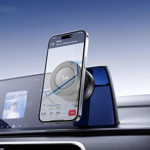 Uchwyt samochodowy z ładowarką Qi kompatybilny z MagSafe 15W - czarny WOZINSKY