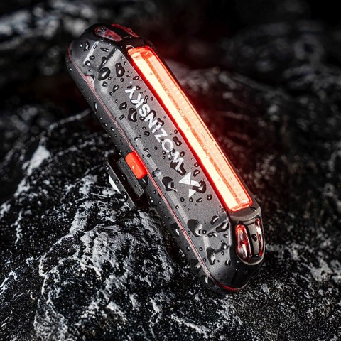 Zestaw lampek rowerowych akumulatorowych przednia tylna 400 lm - czarny WOZINSKY