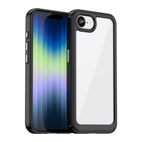 Etui pokrowiec z elastyczną ramką na iPhone 16e Outer Space Case - czarny HURTEL