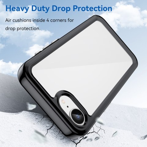 Etui pokrowiec z elastyczną ramką na iPhone 16e Outer Space Case - czarny HURTEL